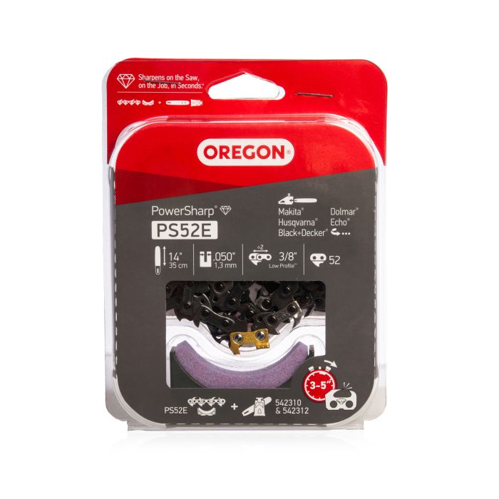 Oregon Sägekette PS52E PowerSharp 3/8" 1,3 mm 52 TG 35 cm inkl. Schleifstein